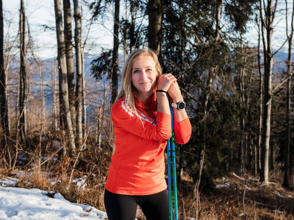 Karin Wieser-Linhart auf der Loipe
